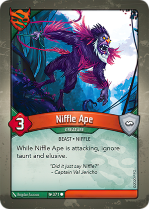 Niffle Ape, a KeyForge card illustrated by Bogdan Tauciuc