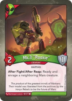 Mk.3 “Rookie” (Ironyx Rebels), a KeyForge card illustrated by Martian