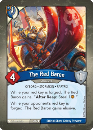 The Red Baron, a KeyForge card illustrated by Caio Monteiro