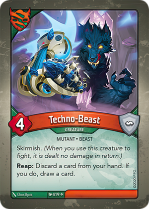 Techno-Beast, a KeyForge card illustrated by Chris Bjors