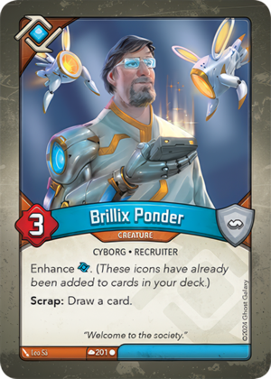 Brillix Ponder, a KeyForge card illustrated by Cyborg