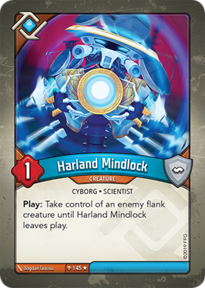 Harland Mindlock, a KeyForge card illustrated by Bogdan Tauciuc
