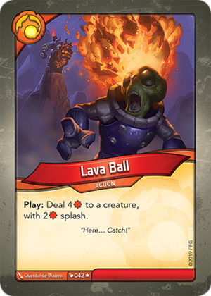 Lava Ball, a KeyForge card illustrated by Quentin de Warren