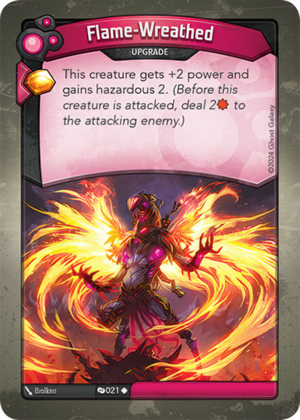 Flame-Wreathed, a KeyForge card illustrated by Brolken